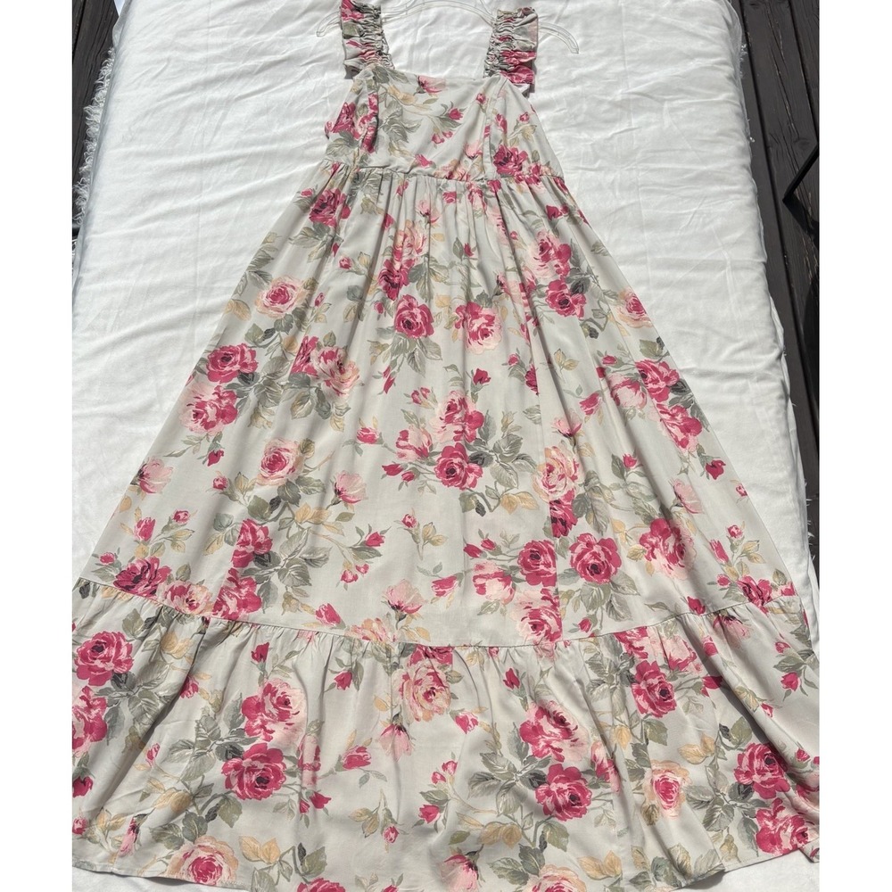 NWT Torrid Ladies Maxi Wash Challis Ruffle Strap Tiered Dress Steph Roses Floral